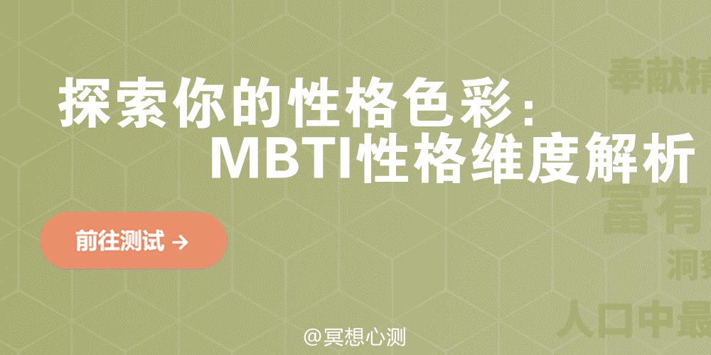 探索你的性格色彩：MBTI性格维度解析